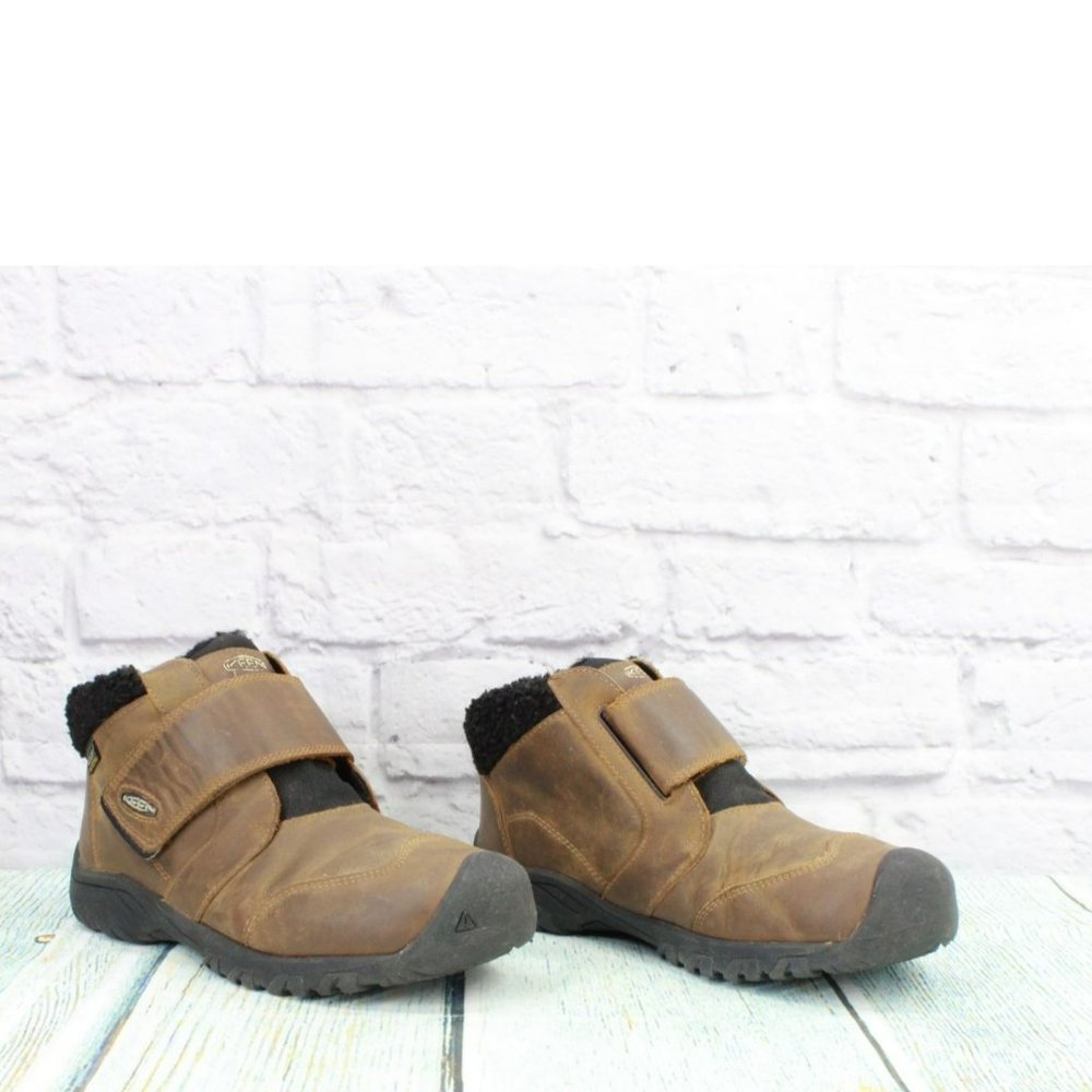 Keen Kootenay IV Brown Leather Hook & Loop Waterproof Ankle Chukka Boot Size 4 - Picture 3 of 9